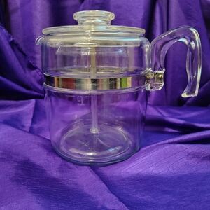 Pyrex 9 Cup Clear Glass Stovetop Coffee Pot
